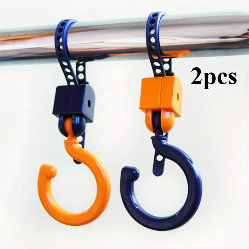 2-Pack Universal S-Hooks for Strollers & Car Seats - Stroller Hook Clips for Diaper Bags, Shopping Carts & Drying Rods