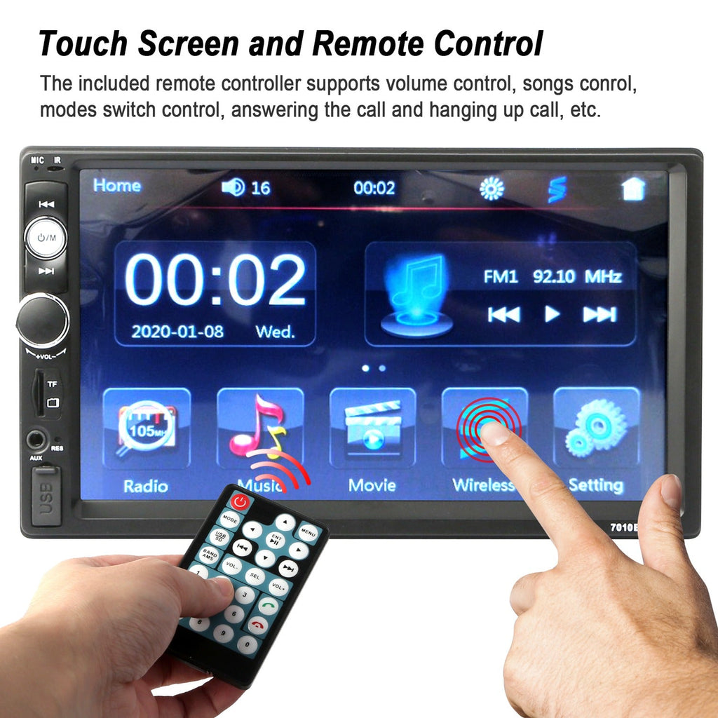 7-Inch Touchscreen Car Stereo with Bluetooth & Backup Camera