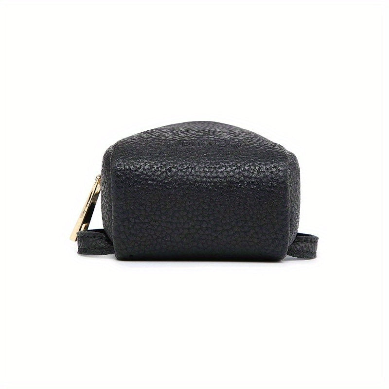 Premium Leather Pacifier & Nipple Shield Case - 2-Pack Black & Beige | Zipper Pacifier Holder for Diaper Bag & Stroller