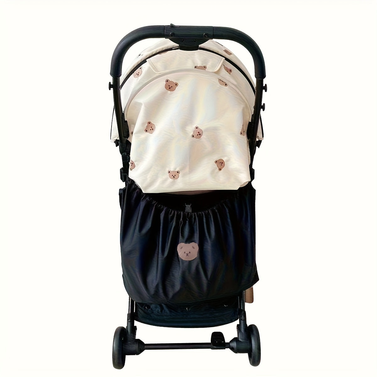 Lightweight Mommy Stroller Bag with Bear Design — Large-Capacity Portable Organizer for Bottles & Toys, Durable Handle (1 or 2-Pack)