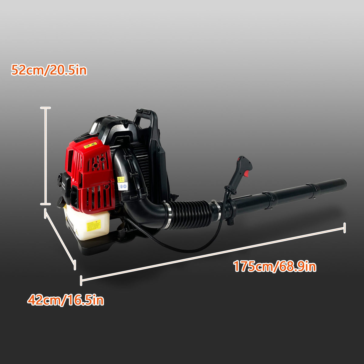 Backpack Gas Leaf Blower - 76CC, 660CFM, 200MPH