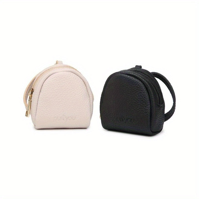 Premium Leather Pacifier & Nipple Shield Case - 2-Pack Black & Beige | Zipper Pacifier Holder for Diaper Bag & Stroller