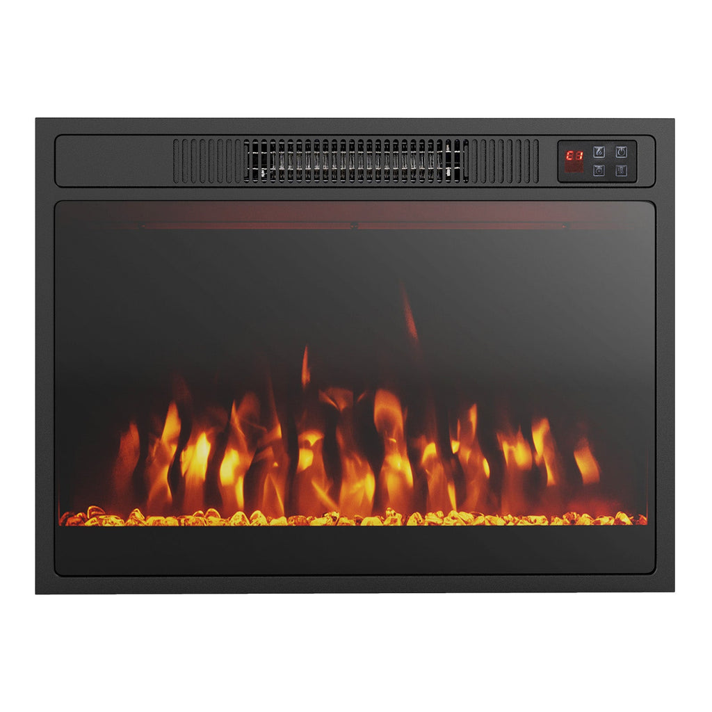 23 Inches 750W/1500W Electric Fireplace Heater with Adjustable Flame Color and Brightness
