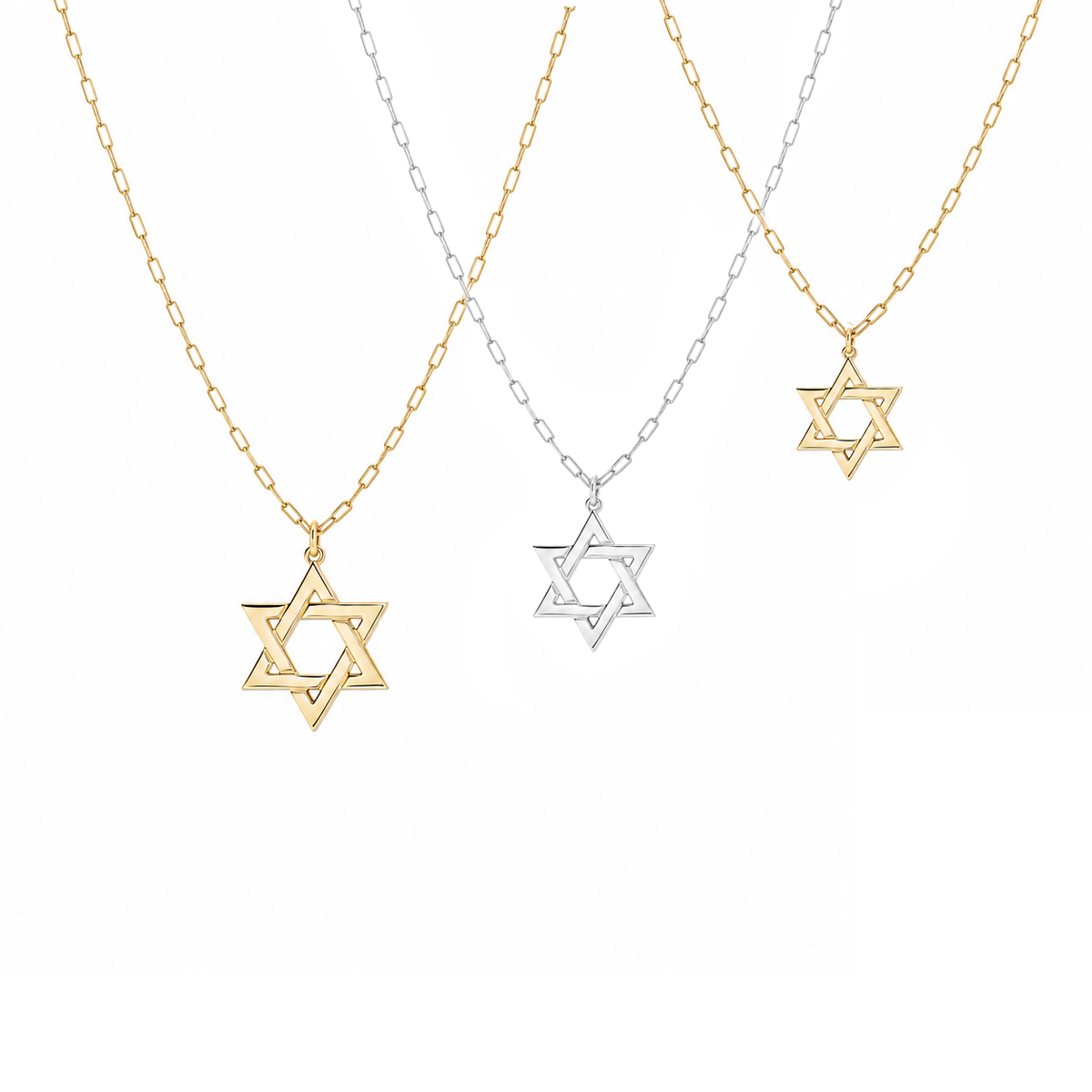 Jordan Star of David Paperclip Necklace