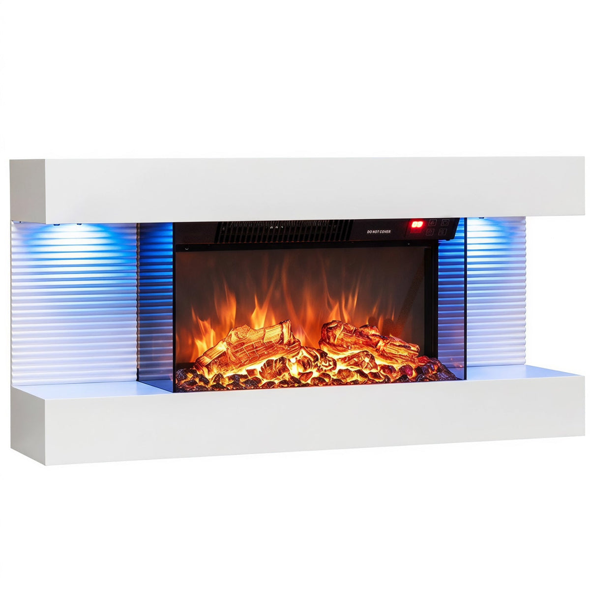 32-Inch Wall Mount Electric Fireplace with WiFi & Floating Mantel