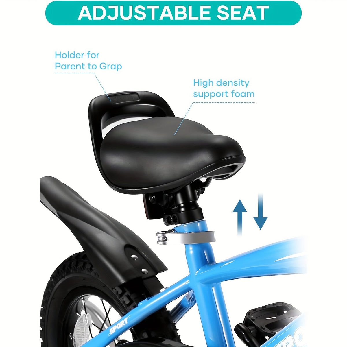 18-Inch Kids Bike with Training Wheels – Blue | Ages 3–8, Boys & Girls, Dual Handbrakes
