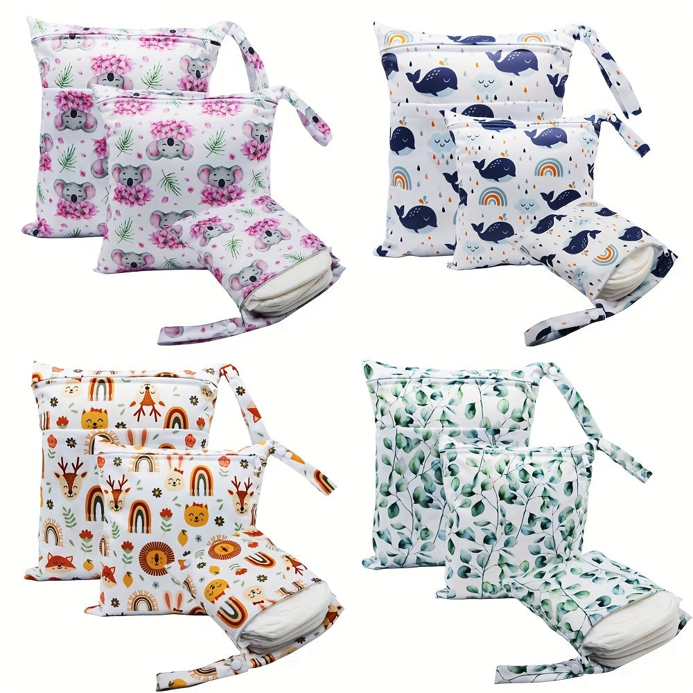Asenappy 3pcs Waterproof Diaper Bags – Reusable Wet/Dry Cloth Diaper and Breast Pump Organizer