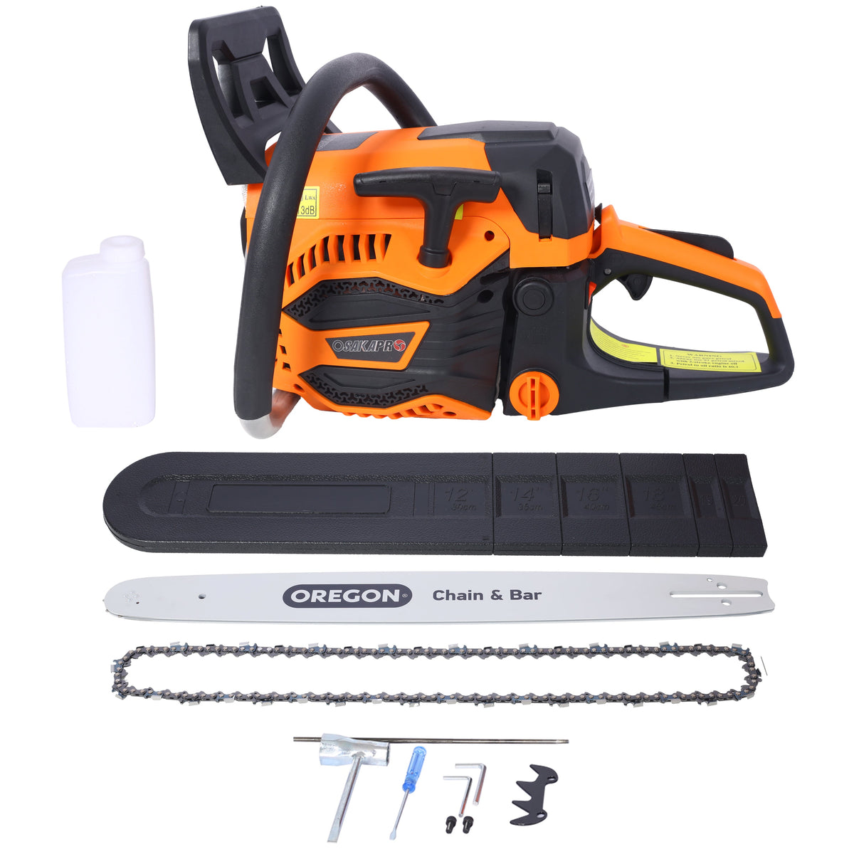 62CC Gas Powered Chainsaw, 20 Inch Oregon Chain & Bar