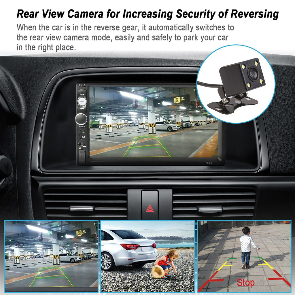 7-Inch Touchscreen Car Stereo with Bluetooth & Backup Camera