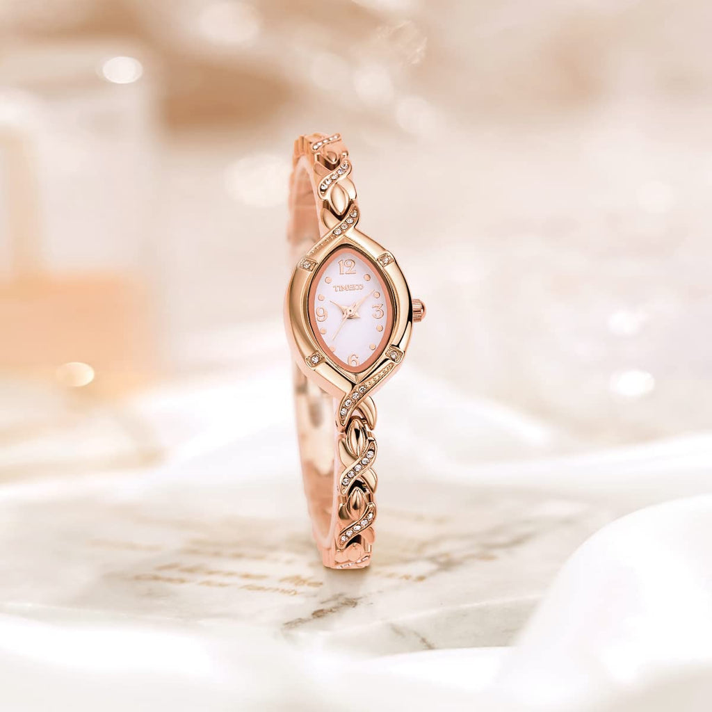 TIME100 Women's Bracelet Watches Ladies Quartz Wrist Watch with Green Dial Bezel with Crystals in Movement Bracelet Strap with Diamonds Waterproof