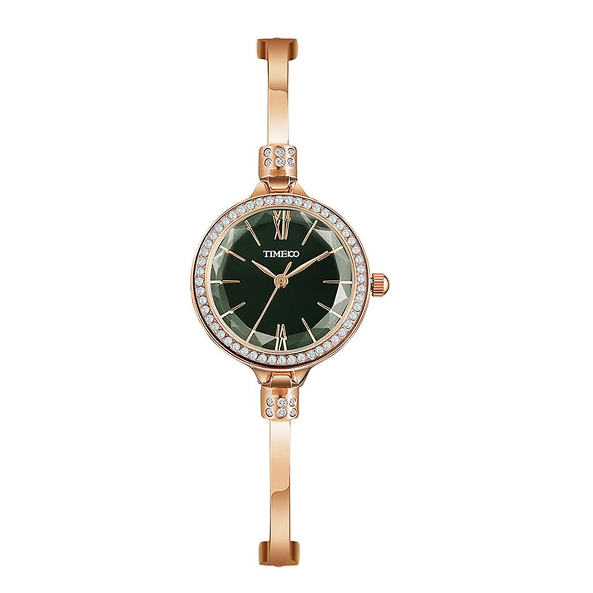 TIME100 Women's Bracelet Watches Ladies Quartz Wrist Watch with Green Dial Bezel with Crystals in Movement Bracelet Strap with Diamonds Waterproof