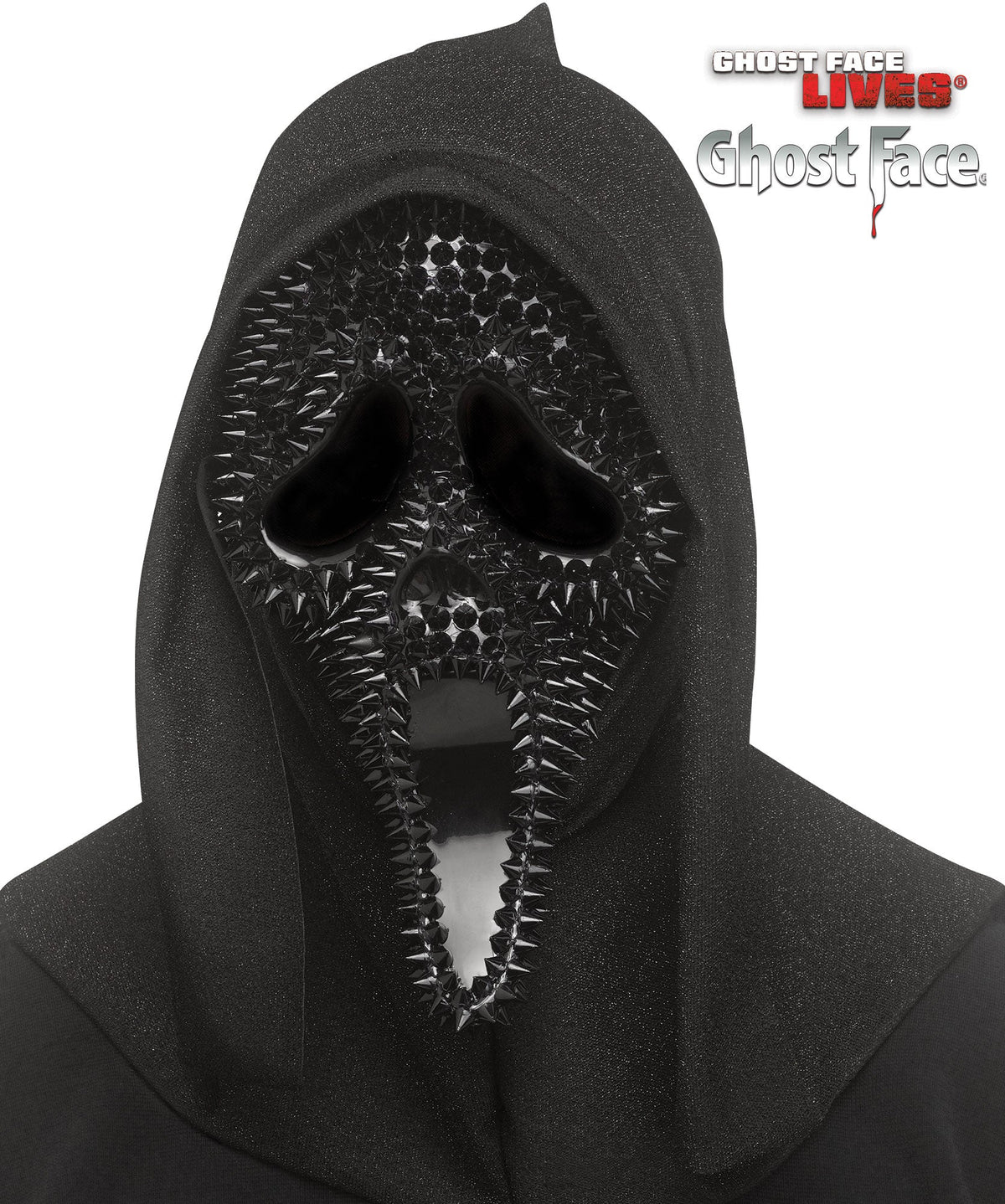 Fun World Scream Ghost Face Spiked Black Character Costume Mask