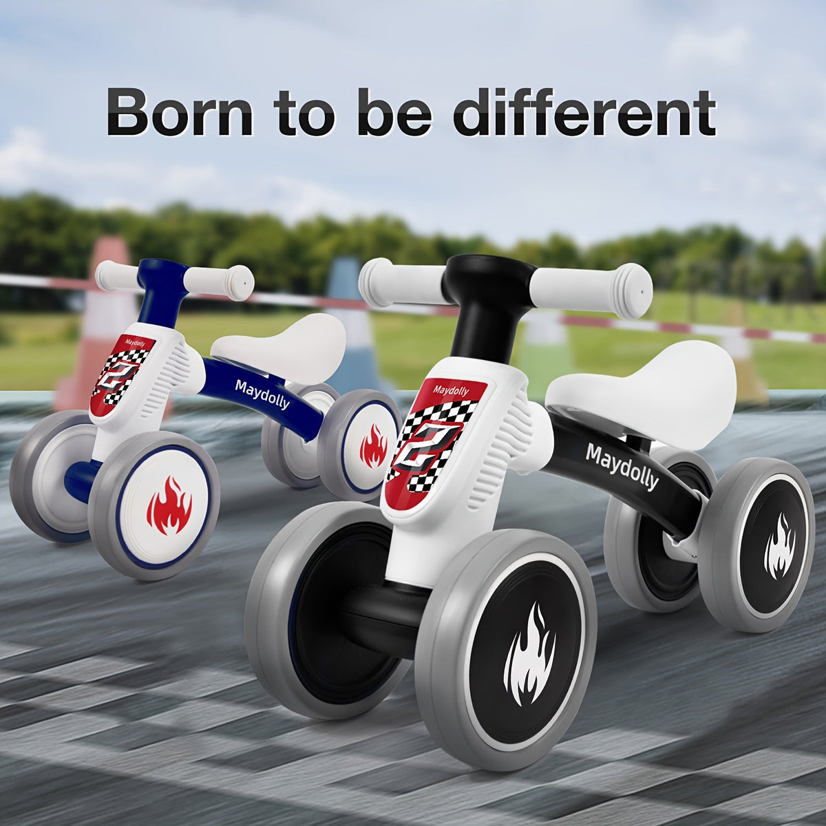Maydolly 4-Wheel No-Pedal Balance Bike for Toddlers, 10–24 Months — First Birthday Gift