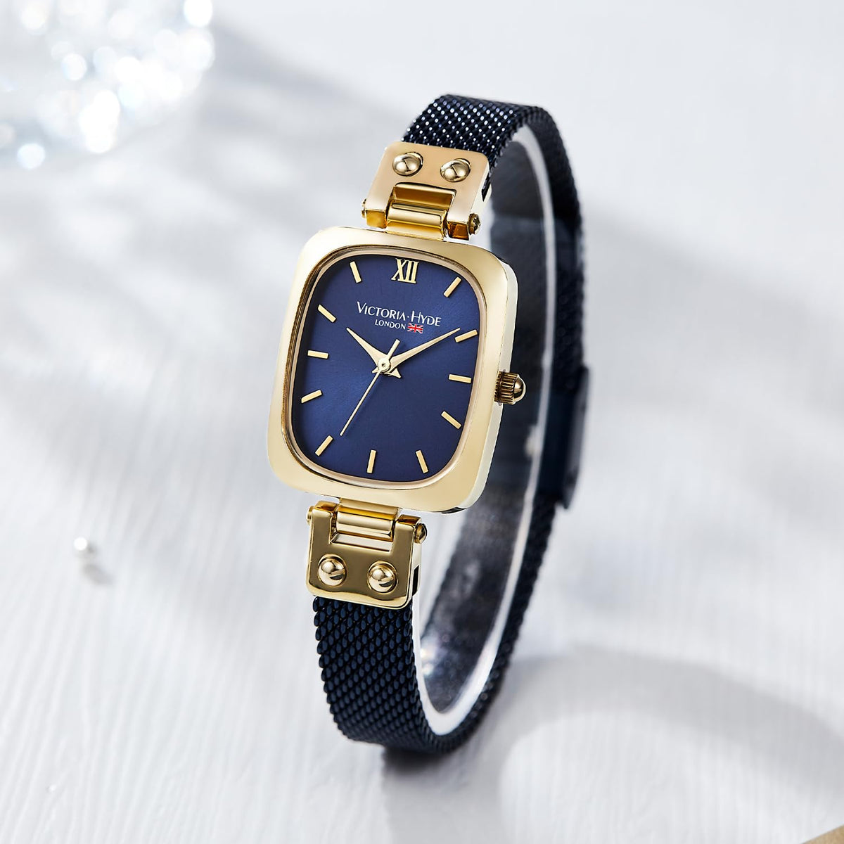 VICTORIA HYDE Dainty Women's Wrist Watch, Rectangle Watches for Women, Womens Watch with Stainless Steel Bracelet or Leather Band