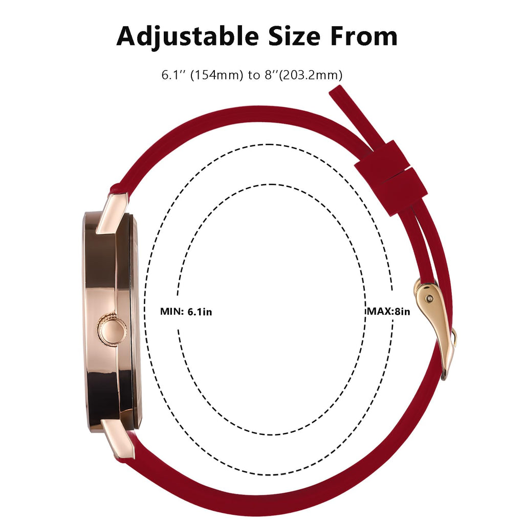 Women's Analog Nurse Watch with Second Hand for Nursing, 12/24 Time, Silicone Band, Easy Read