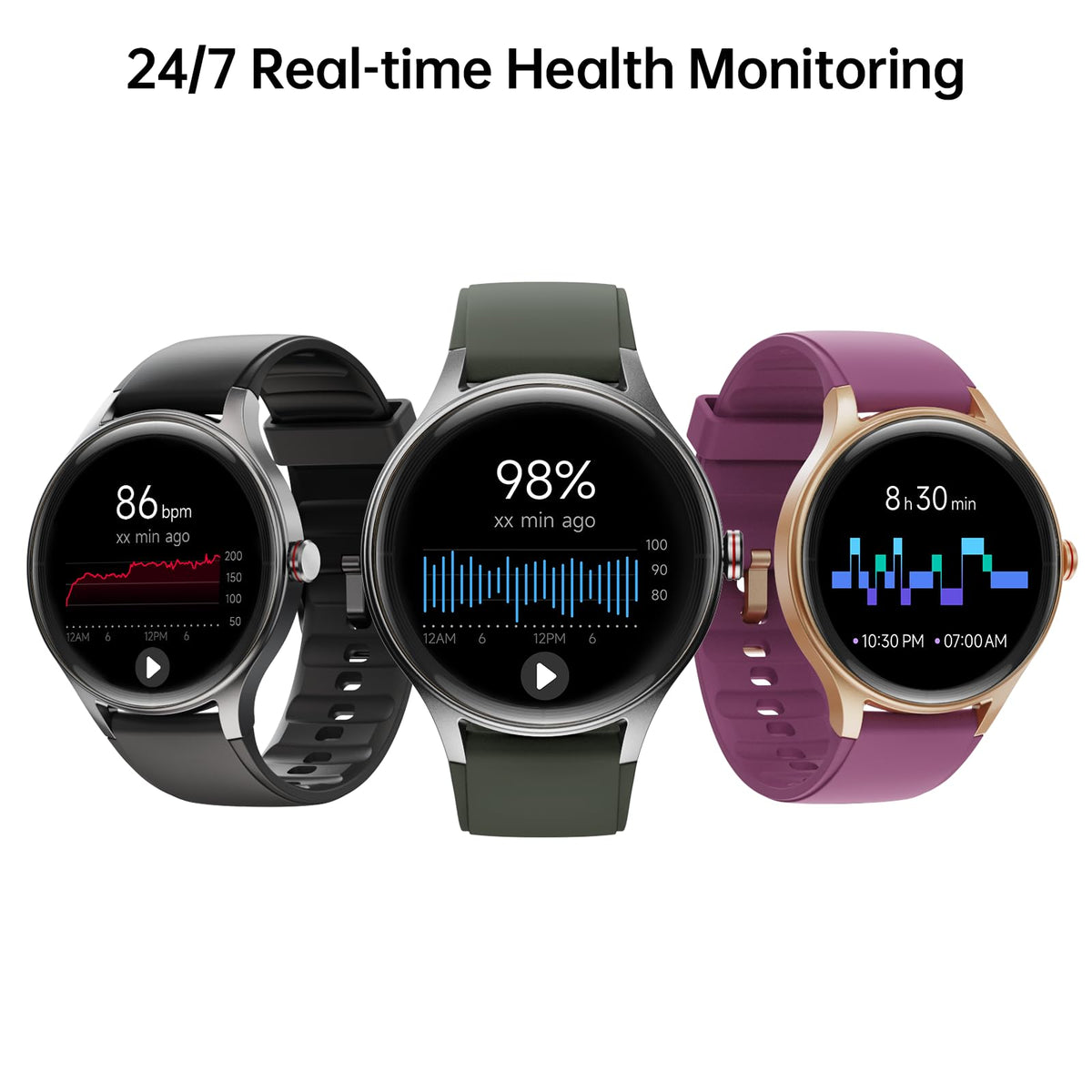 Woneligo Smart Watch for Women,1.57inch AMOLED Touchscreen Fitness Watch for iPhone & Android,Heart Rate/Sp02/Sleep Monitor,110+ Sport Modes IP68 Waterproof Bluetooth Calls,2 Bands (Pink, 1.57)