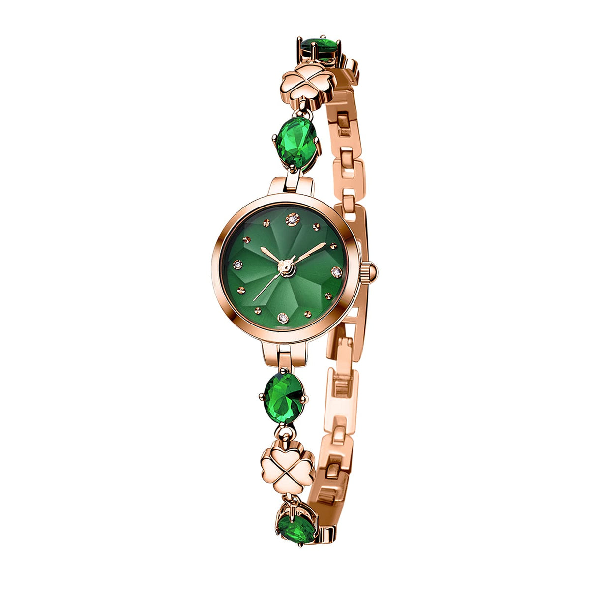 TIME100 Women's Bracelet Watches Ladies Quartz Wrist Watch with Green Dial Bezel with Crystals in Movement Bracelet Strap with Diamonds Waterproof