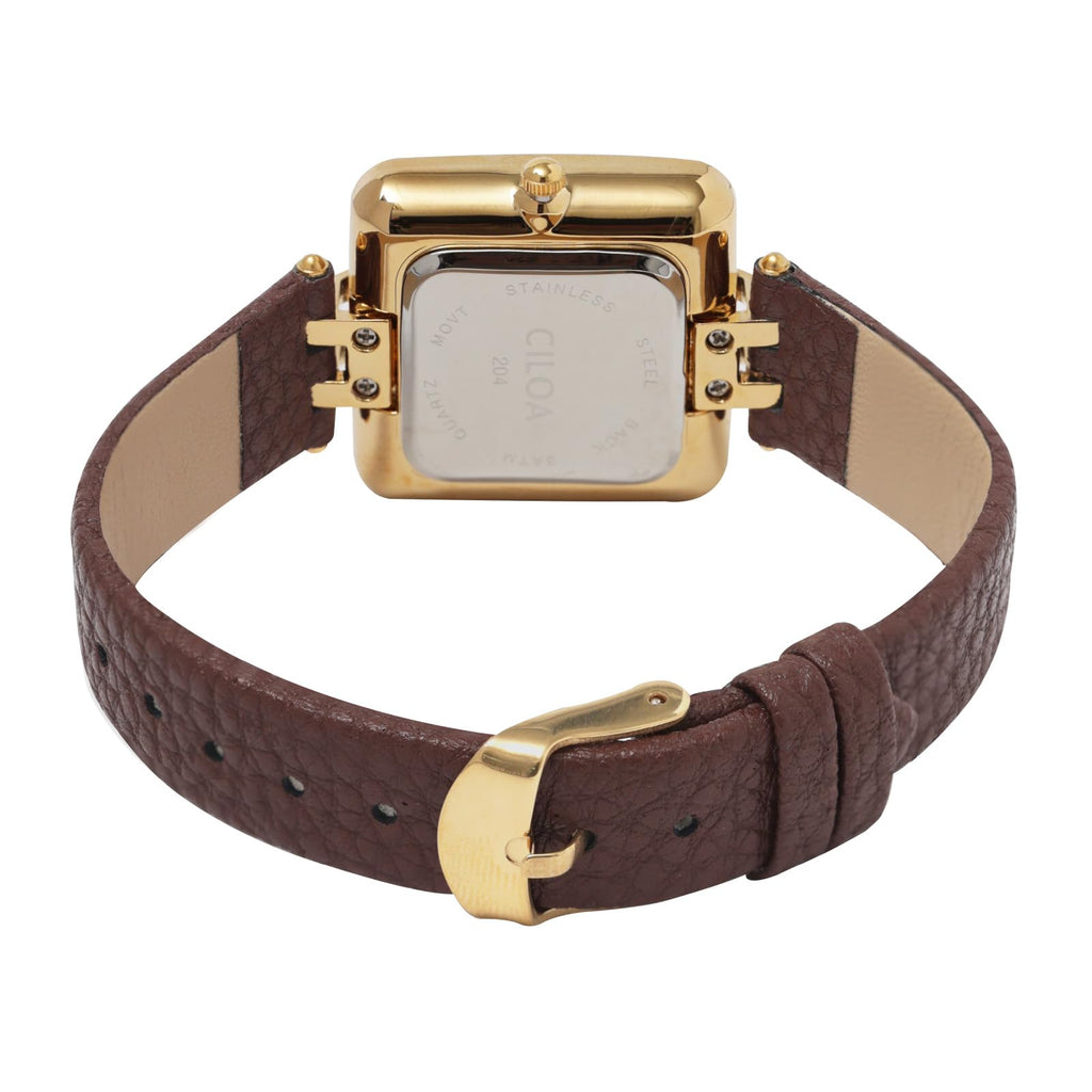 Women's Leather Strap Watch Dainty Elegant Gold Watches for Women Classic Casual Fashion Square Ladies Watch Gifts Present for Her