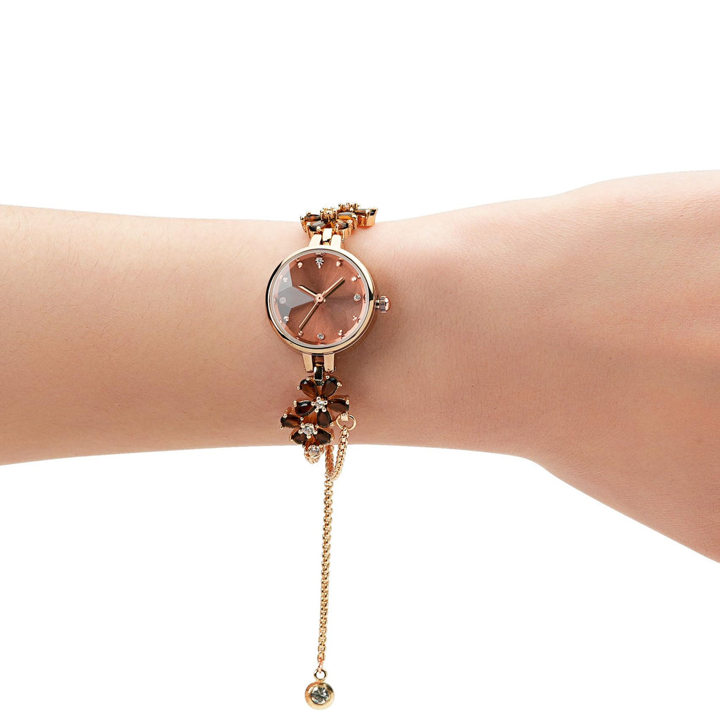 TIME100 Women's Bracelet Watches Ladies Quartz Wrist Watch with Green Dial Bezel with Crystals in Movement Bracelet Strap with Diamonds Waterproof