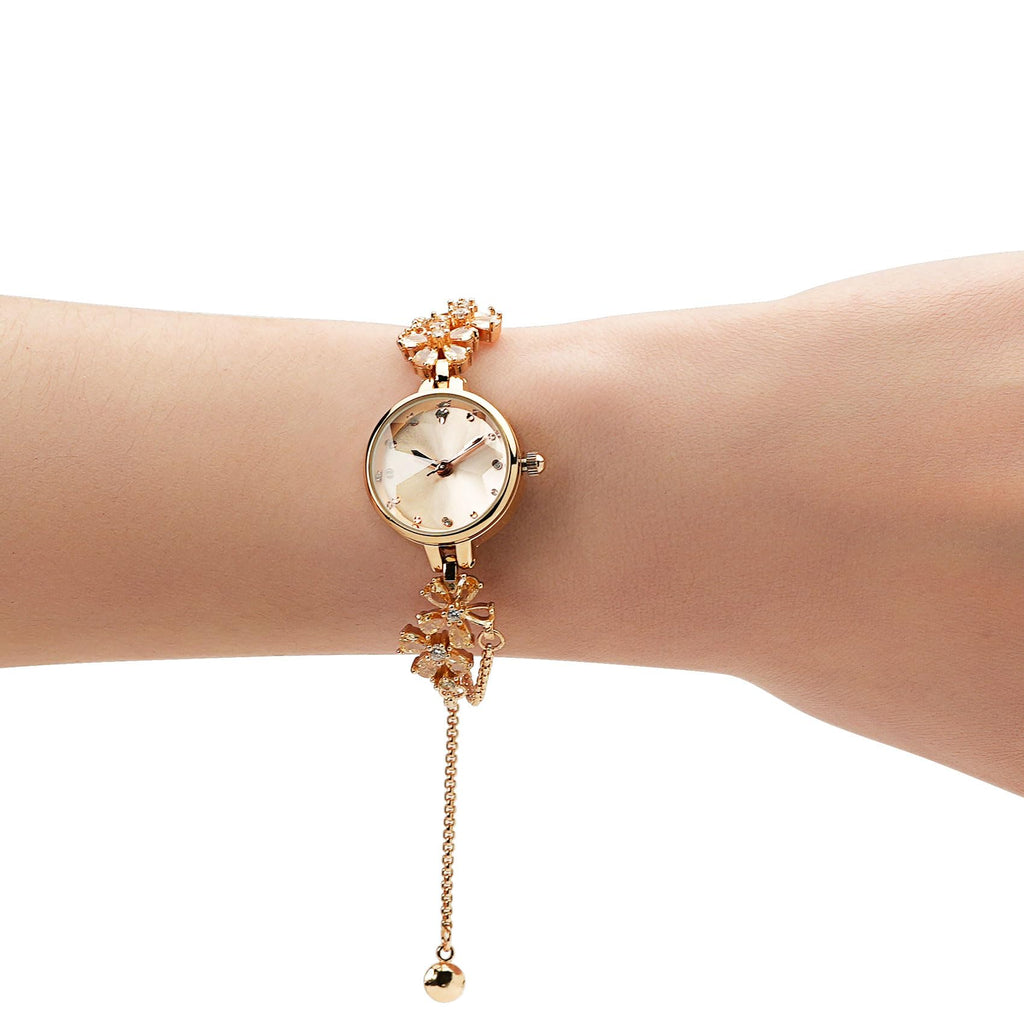 TIME100 Women's Bracelet Watches Ladies Quartz Wrist Watch with Green Dial Bezel with Crystals in Movement Bracelet Strap with Diamonds Waterproof