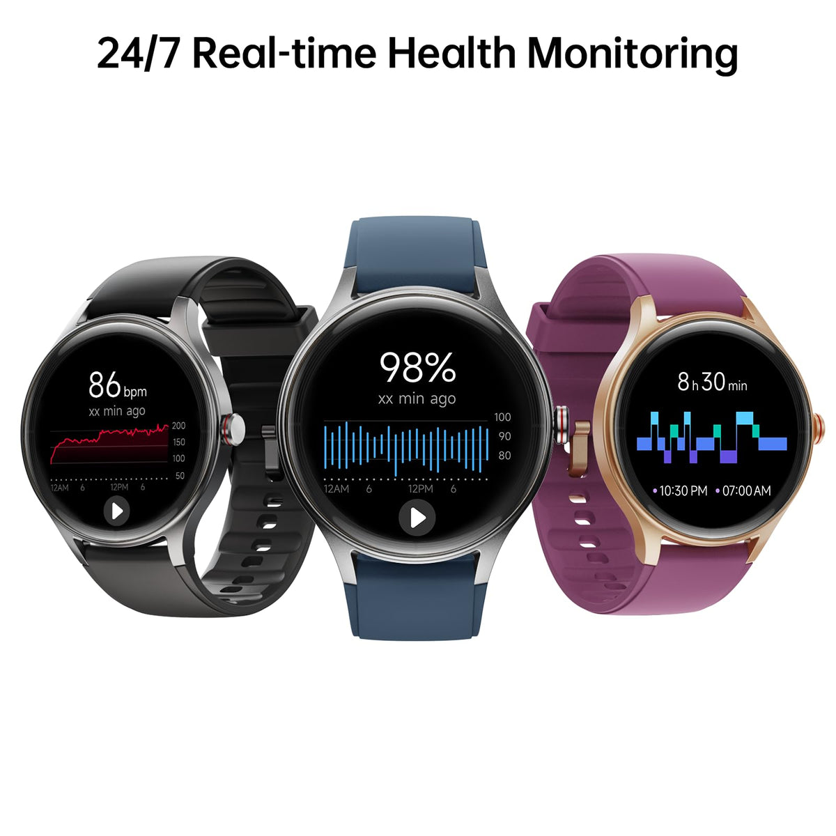 Woneligo Smart Watch for Women,1.57inch AMOLED Touchscreen Fitness Watch for iPhone & Android,Heart Rate/Sp02/Sleep Monitor,110+ Sport Modes IP68 Waterproof Bluetooth Calls,2 Bands (Pink, 1.57)