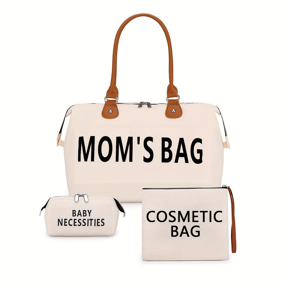 3-Piece Set Large Capacity Multifunctional Travel Bags – Waterproof & Portable Diaper Bag for Moms