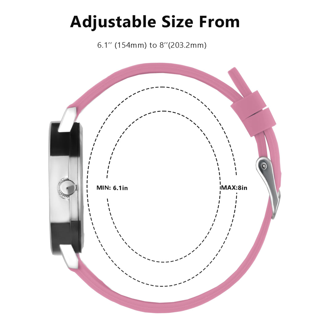 Women's Analog Nurse Watch with Second Hand for Nursing, 12/24 Time, Silicone Band, Easy Read