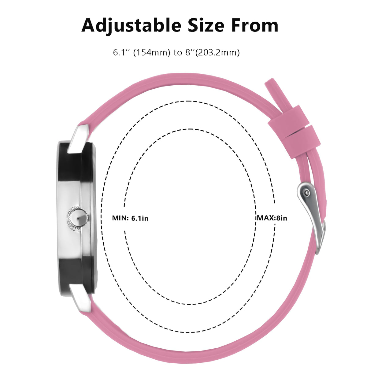 Women's Analog Nurse Watch with Second Hand for Nursing, 12/24 Time, Silicone Band, Easy Read