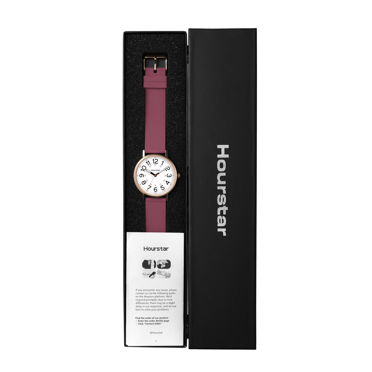 Women's Analog Nurse Watch with Second Hand for Nursing, 12/24 Time, Silicone Band, Easy Read