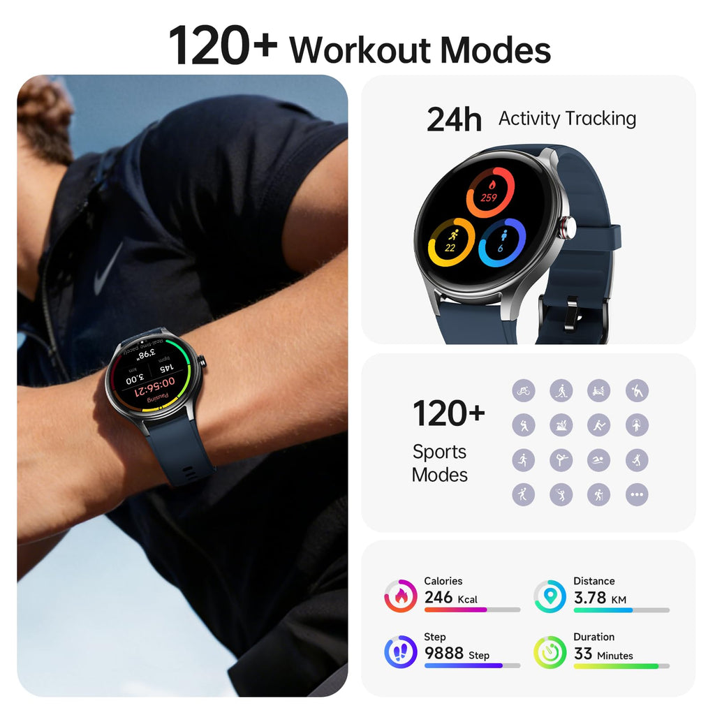 Woneligo Smart Watch for Women,1.57inch AMOLED Touchscreen Fitness Watch for iPhone & Android,Heart Rate/Sp02/Sleep Monitor,110+ Sport Modes IP68 Waterproof Bluetooth Calls,2 Bands (Pink, 1.57)