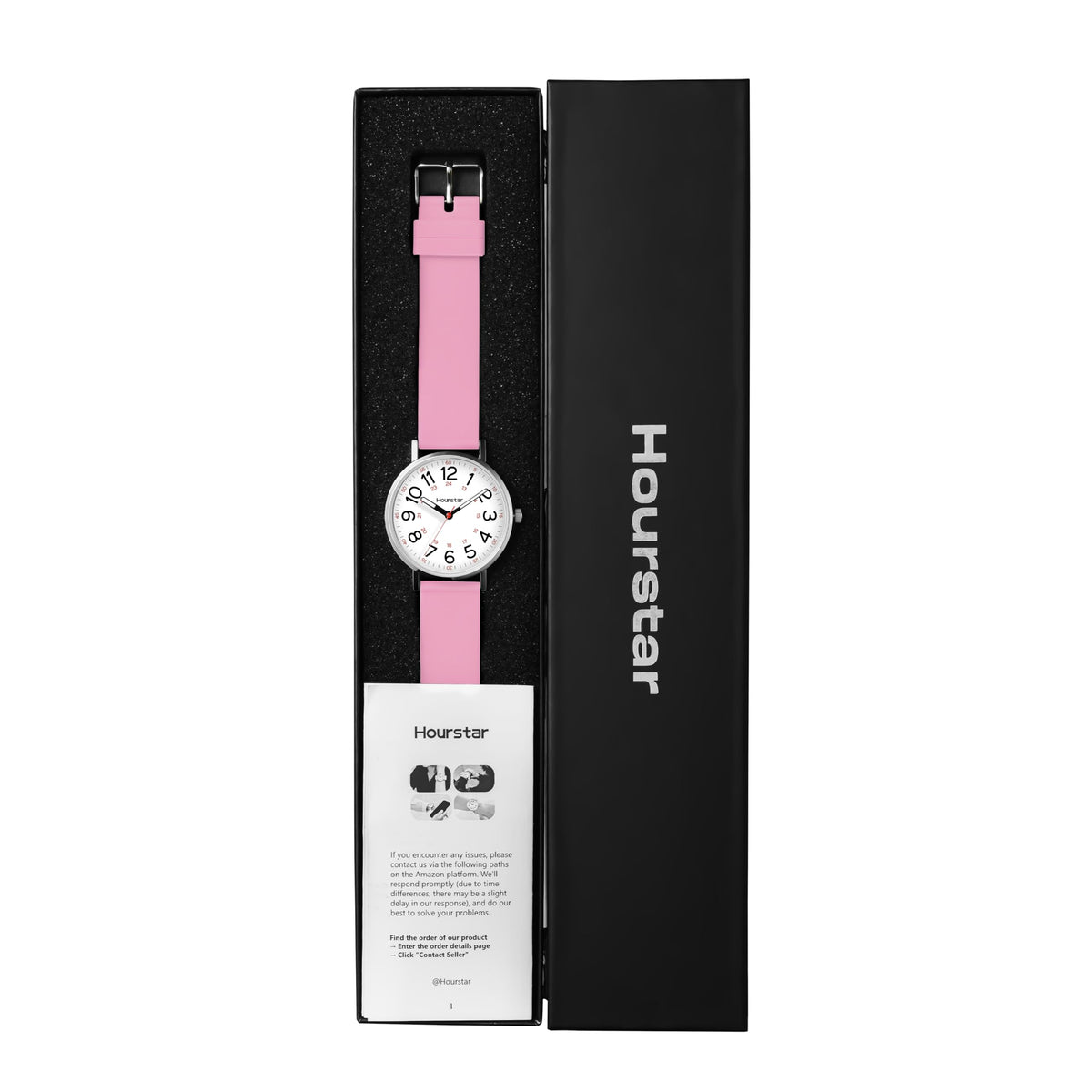 Women's Analog Nurse Watch with Second Hand for Nursing, 12/24 Time, Silicone Band, Easy Read