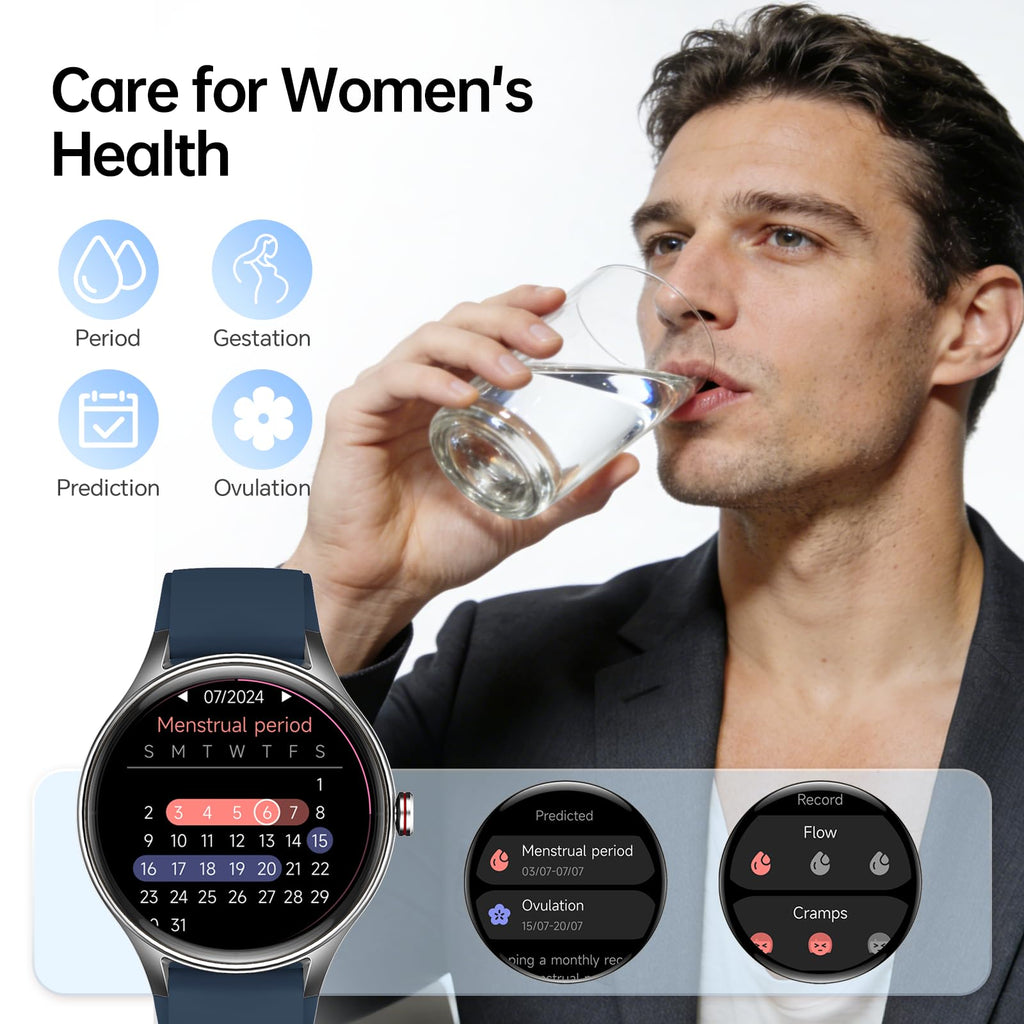 Woneligo Smart Watch for Women,1.57inch AMOLED Touchscreen Fitness Watch for iPhone & Android,Heart Rate/Sp02/Sleep Monitor,110+ Sport Modes IP68 Waterproof Bluetooth Calls,2 Bands (Pink, 1.57)