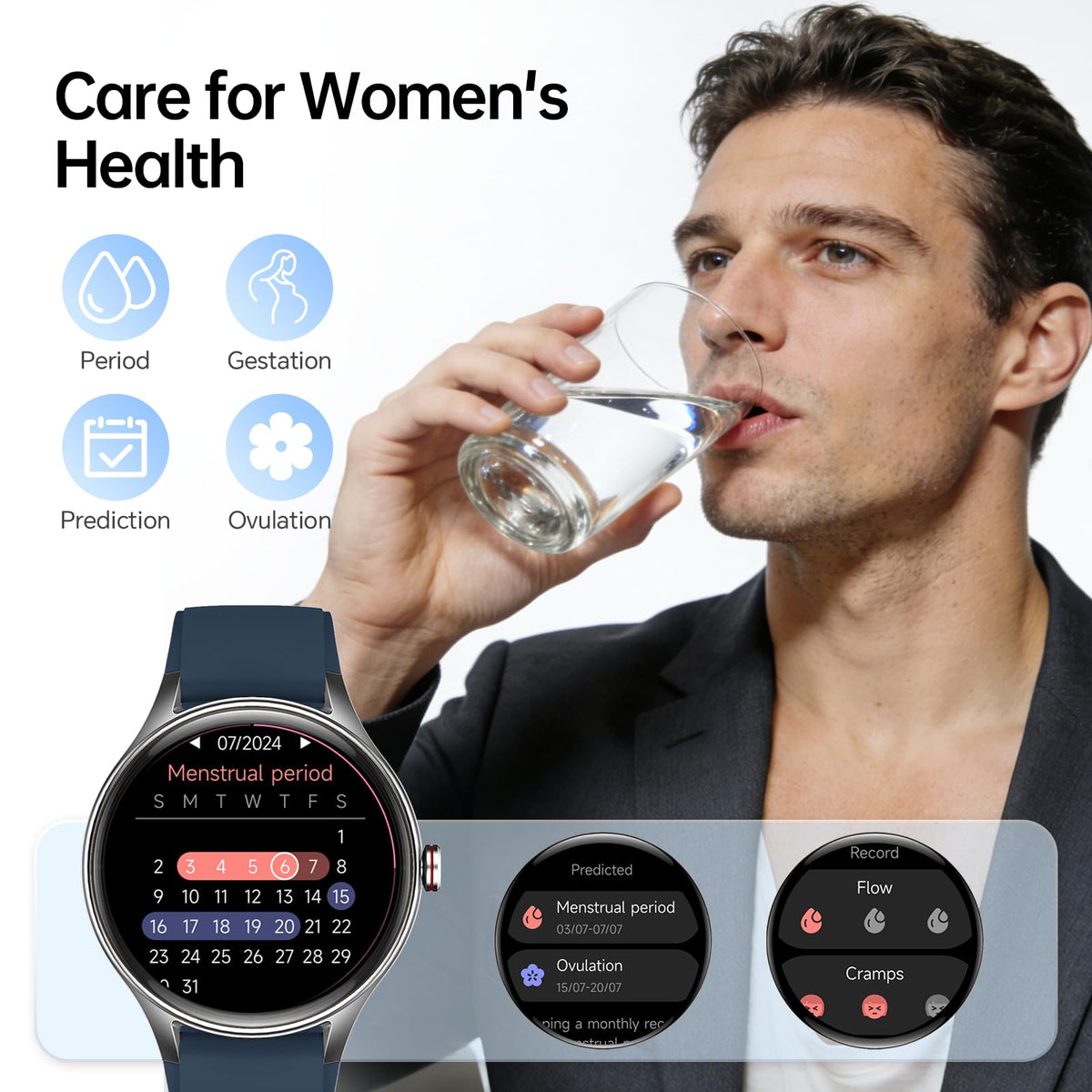 Woneligo Smart Watch for Women,1.57inch AMOLED Touchscreen Fitness Watch for iPhone & Android,Heart Rate/Sp02/Sleep Monitor,110+ Sport Modes IP68 Waterproof Bluetooth Calls,2 Bands (Pink, 1.57)