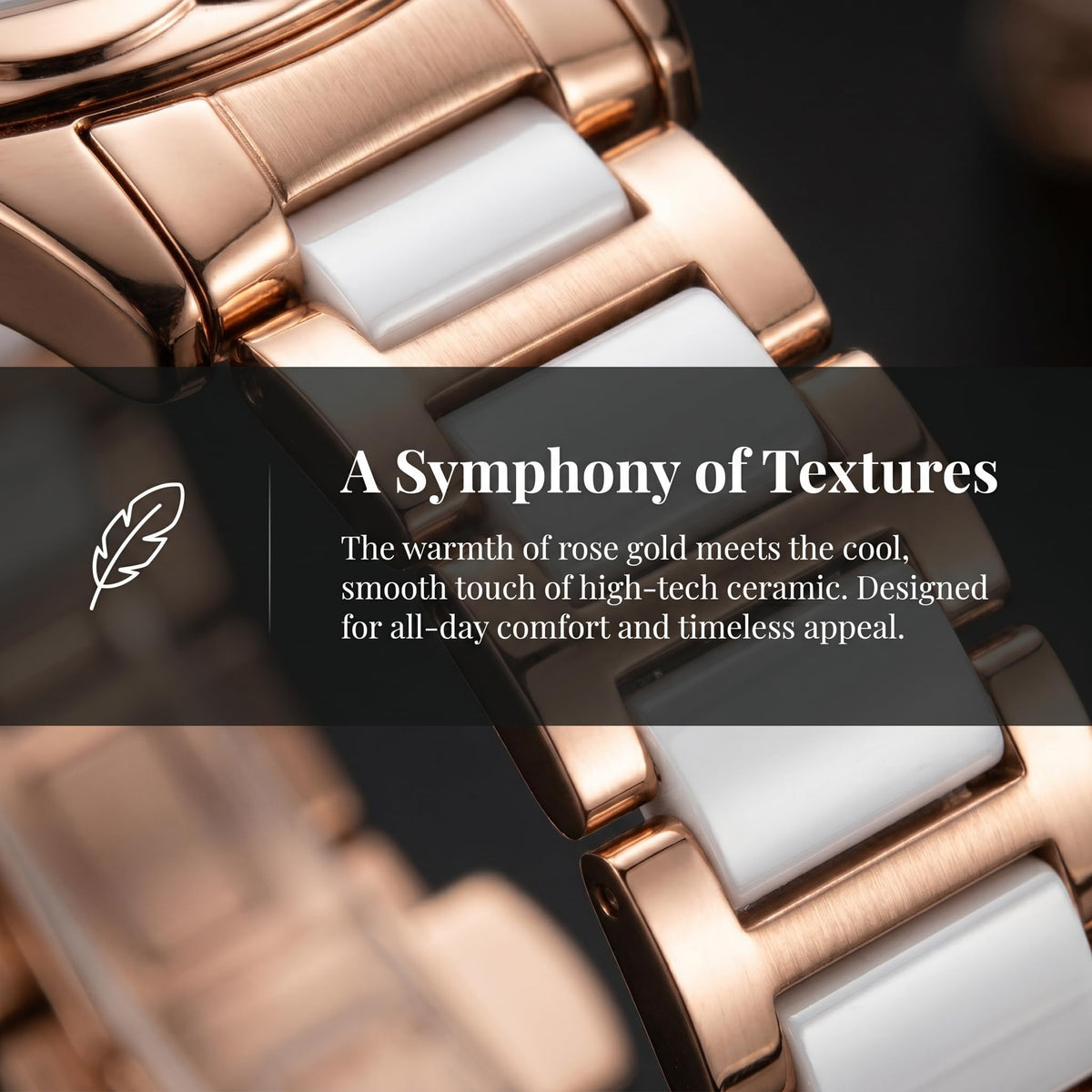 Vetra Women Watches Automatic Luxury Diamond Dress Ladies Watch Fashion Waterproof Ceramic Strap Rose Gold Self Winding Female Wrist Watch