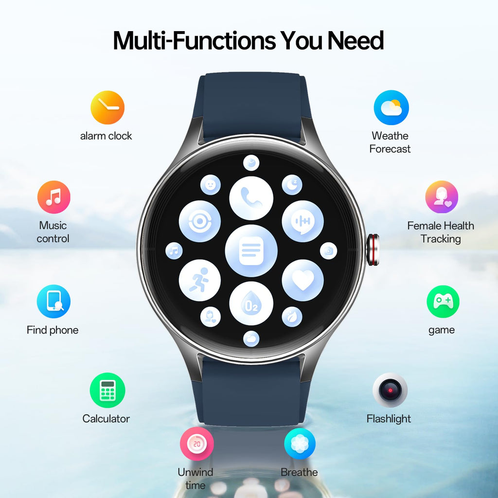 Woneligo Smart Watch for Women,1.57inch AMOLED Touchscreen Fitness Watch for iPhone & Android,Heart Rate/Sp02/Sleep Monitor,110+ Sport Modes IP68 Waterproof Bluetooth Calls,2 Bands (Pink, 1.57)