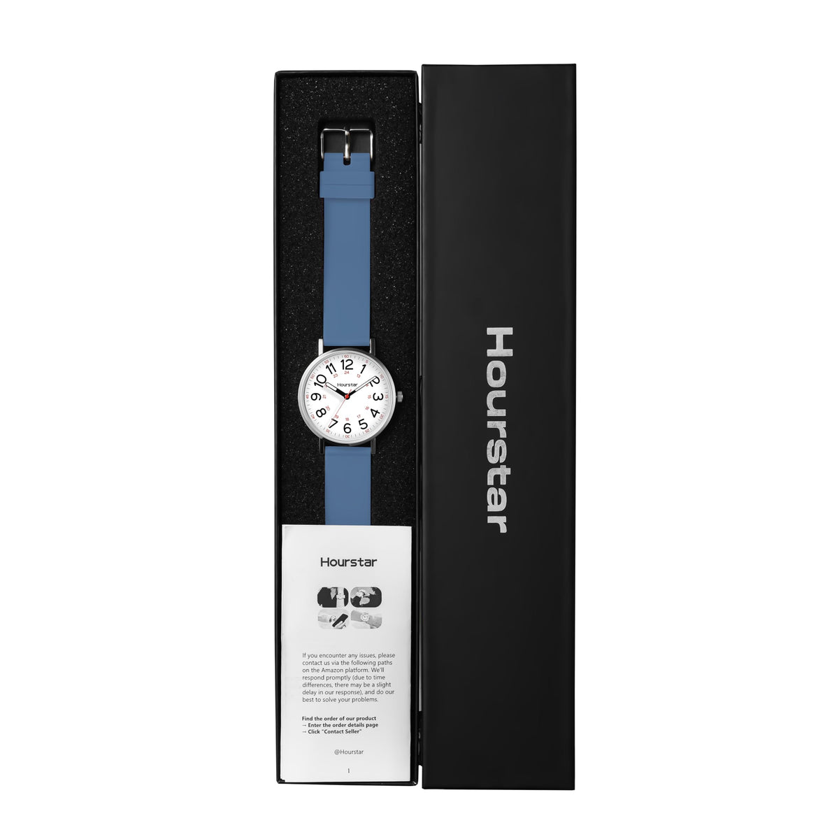 Women's Analog Nurse Watch with Second Hand for Nursing, 12/24 Time, Silicone Band, Easy Read
