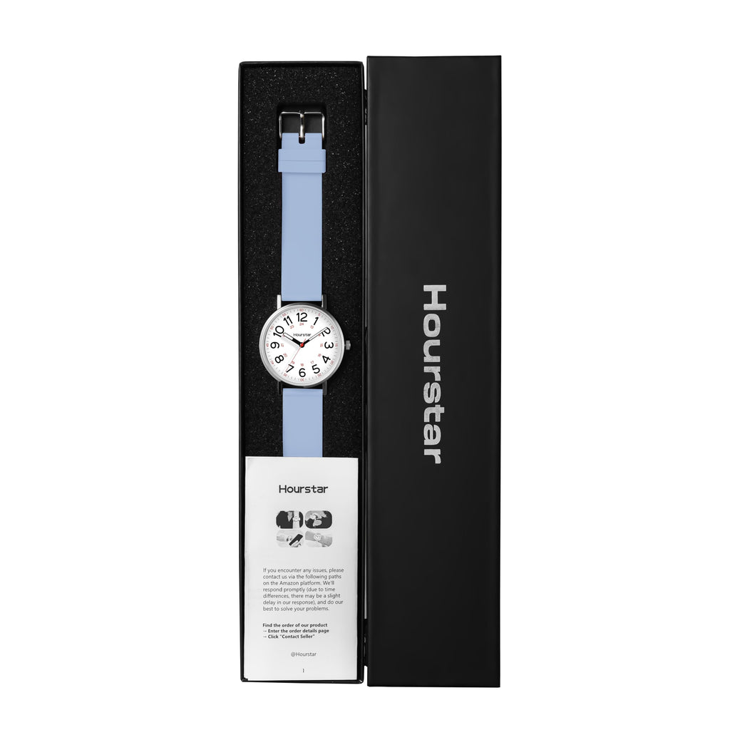 Women's Analog Nurse Watch with Second Hand for Nursing, 12/24 Time, Silicone Band, Easy Read