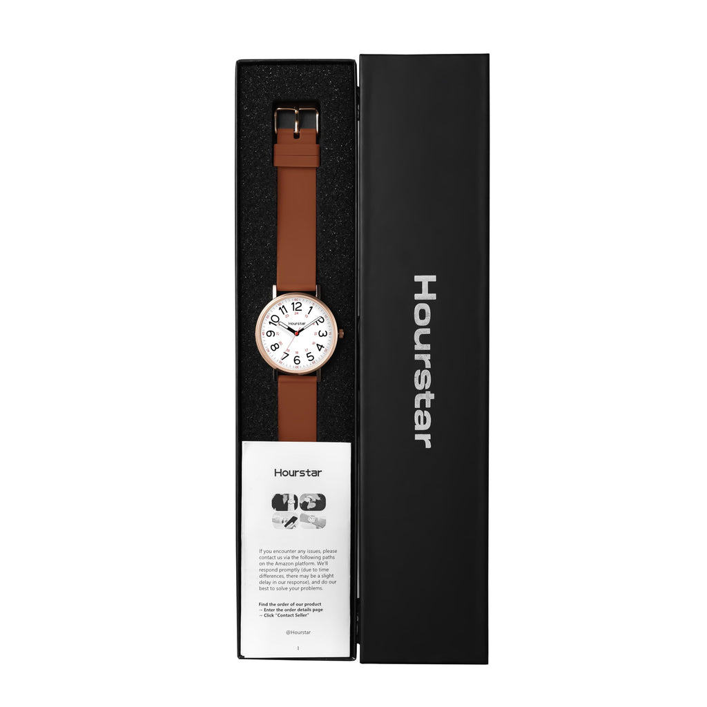 Women's Analog Nurse Watch with Second Hand for Nursing, 12/24 Time, Silicone Band, Easy Read