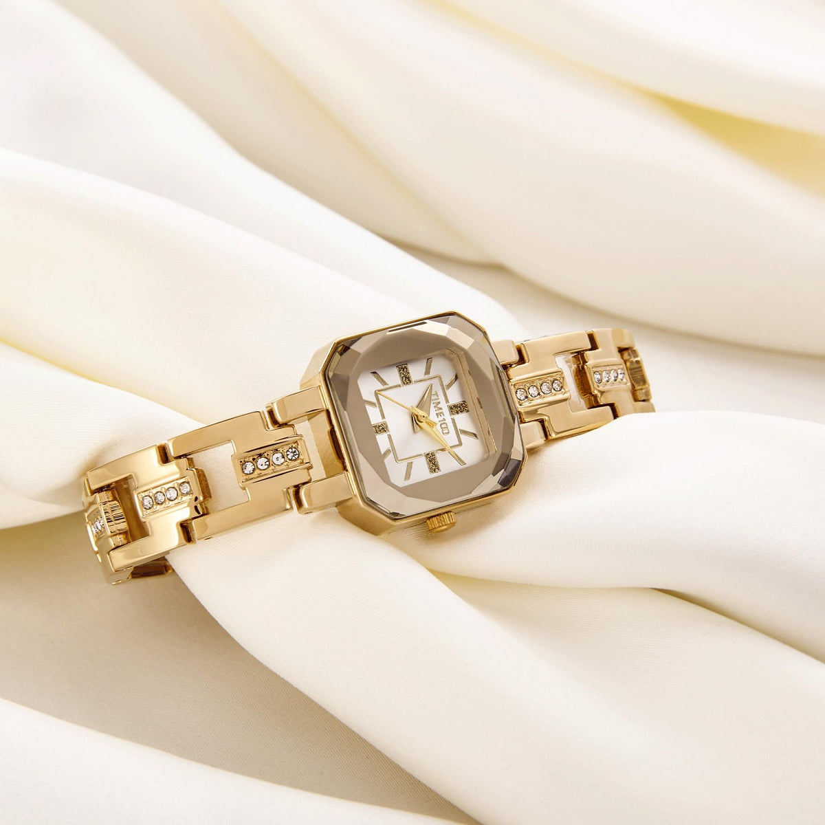 TIME100 Women's Bracelet Watches Ladies Quartz Wrist Watch with Green Dial Bezel with Crystals in Movement Bracelet Strap with Diamonds Waterproof