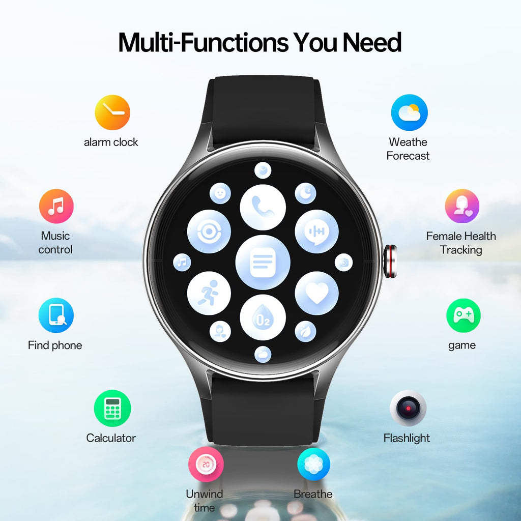 Woneligo Smart Watch for Women,1.57inch AMOLED Touchscreen Fitness Watch for iPhone & Android,Heart Rate/Sp02/Sleep Monitor,110+ Sport Modes IP68 Waterproof Bluetooth Calls,2 Bands (Pink, 1.57)