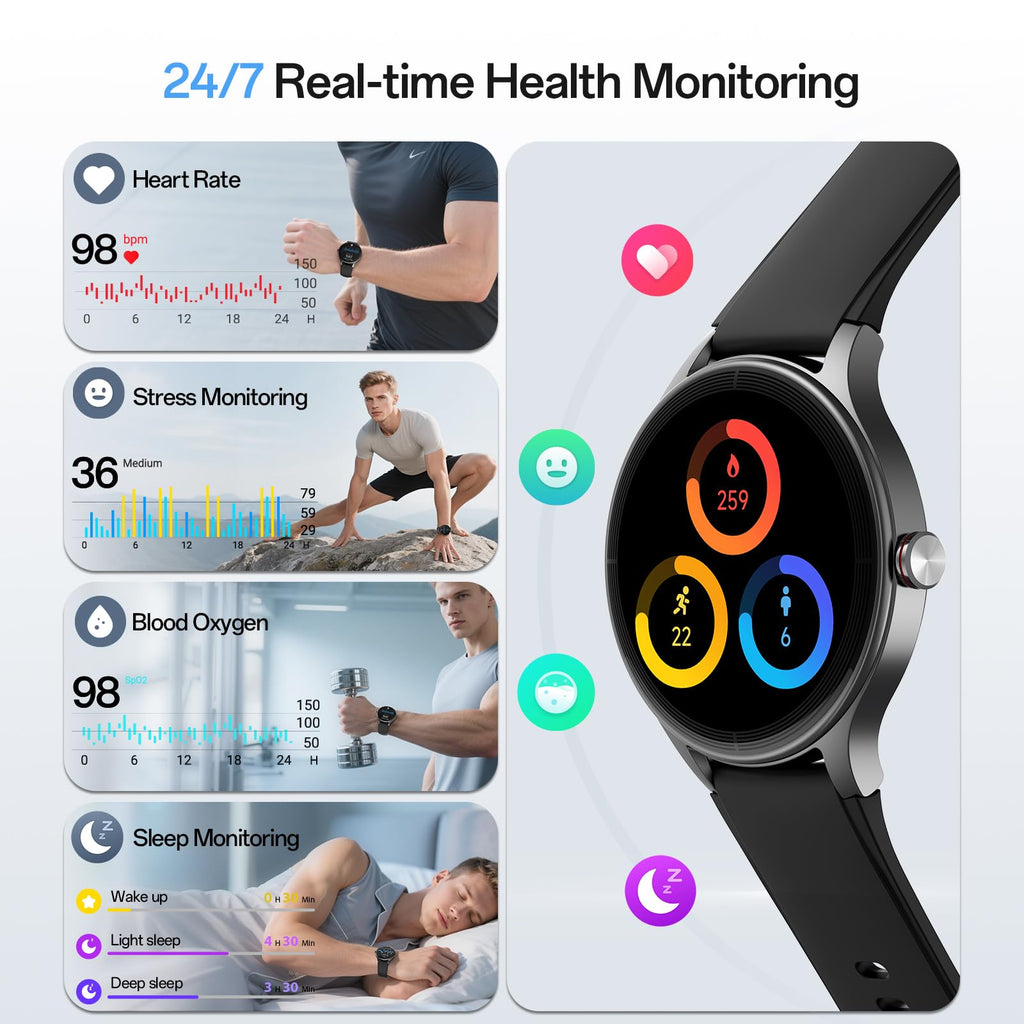 Woneligo Smart Watch for Women,1.57inch AMOLED Touchscreen Fitness Watch for iPhone & Android,Heart Rate/Sp02/Sleep Monitor,110+ Sport Modes IP68 Waterproof Bluetooth Calls,2 Bands (Pink, 1.57)