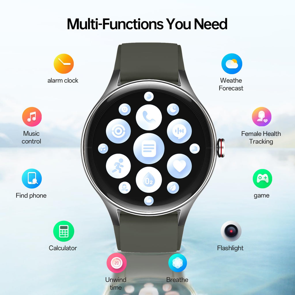 Woneligo Smart Watch for Women,1.57inch AMOLED Touchscreen Fitness Watch for iPhone & Android,Heart Rate/Sp02/Sleep Monitor,110+ Sport Modes IP68 Waterproof Bluetooth Calls,2 Bands (Pink, 1.57)
