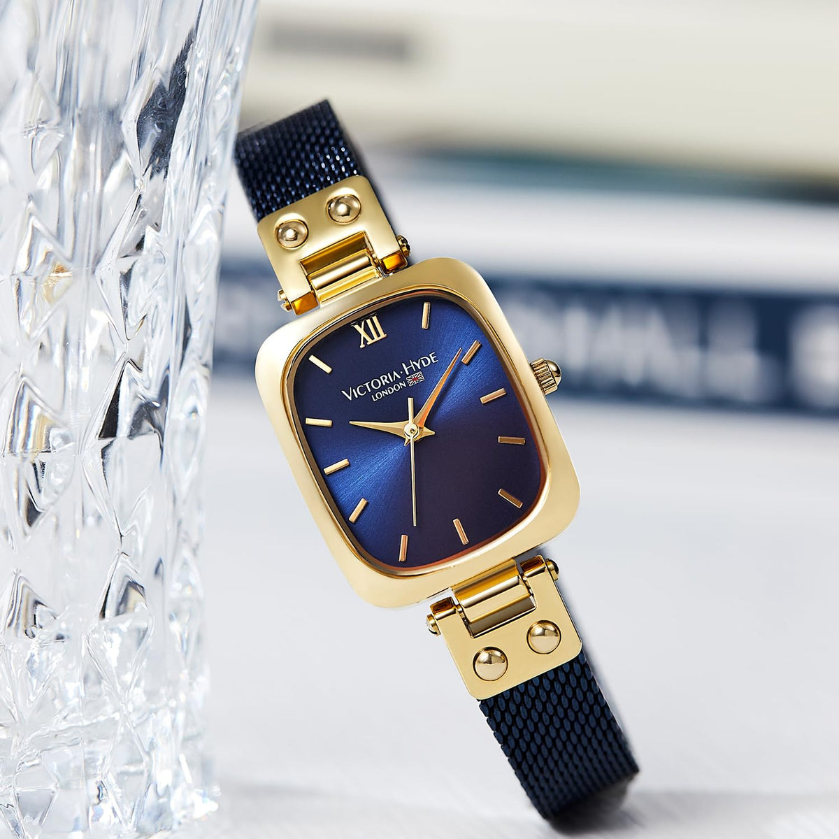 VICTORIA HYDE Dainty Women's Wrist Watch, Rectangle Watches for Women, Womens Watch with Stainless Steel Bracelet or Leather Band