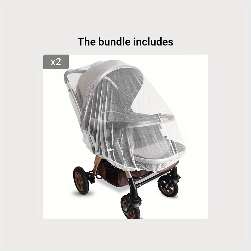 Universal Stroller Mosquito Net - Breathable Baby Bug Net for Strollers, Bassinets, Cradles, Playards & Pack 'n Plays (White)