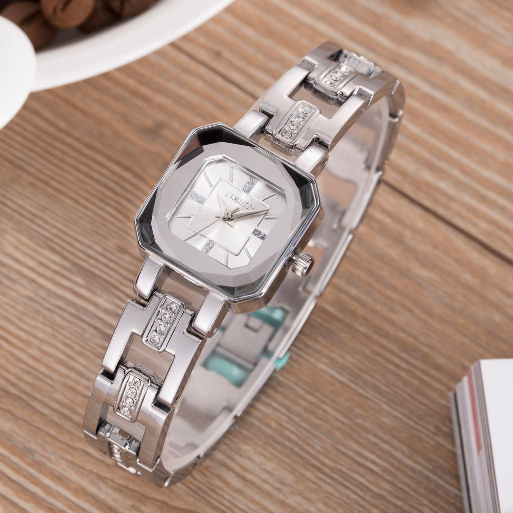 TIME100 Women's Bracelet Watches Ladies Quartz Wrist Watch with Green Dial Bezel with Crystals in Movement Bracelet Strap with Diamonds Waterproof