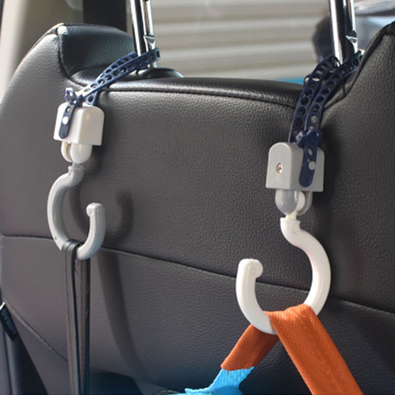 2-Pack Universal S-Hooks for Strollers & Car Seats - Stroller Hook Clips for Diaper Bags, Shopping Carts & Drying Rods