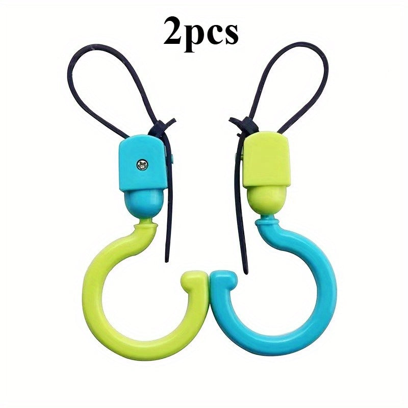 2-Pack Universal S-Hooks for Strollers & Car Seats - Stroller Hook Clips for Diaper Bags, Shopping Carts & Drying Rods