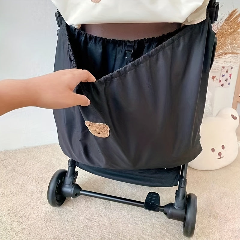 Lightweight Mommy Stroller Bag with Bear Design — Large-Capacity Portable Organizer for Bottles & Toys, Durable Handle (1 or 2-Pack)