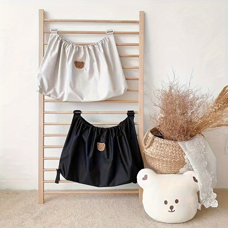Lightweight Mommy Stroller Bag with Bear Design — Large-Capacity Portable Organizer for Bottles & Toys, Durable Handle (1 or 2-Pack)