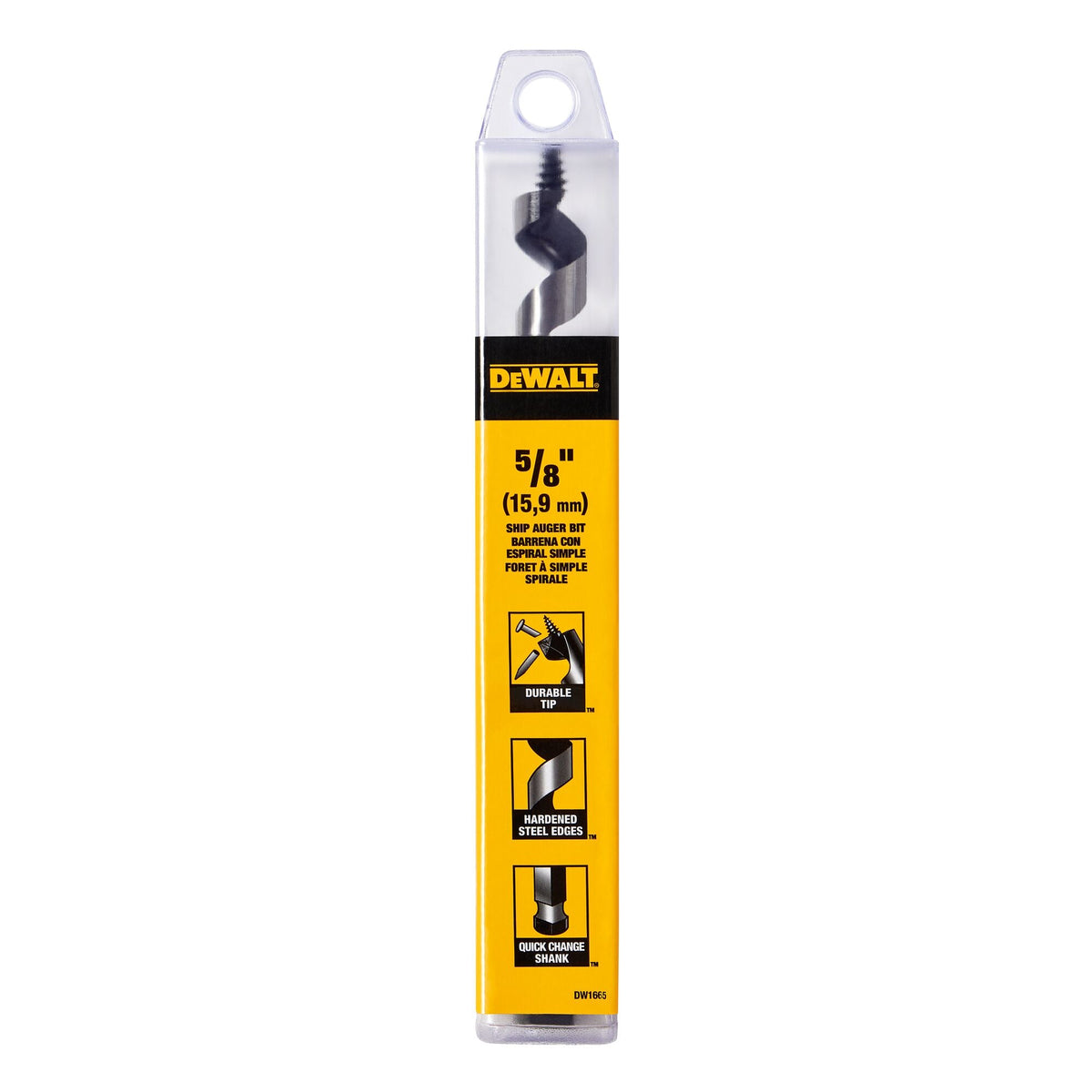 DeWalt DW1667 Drill Bit, Ship Auger, 3/4 Inch X 6 Inch